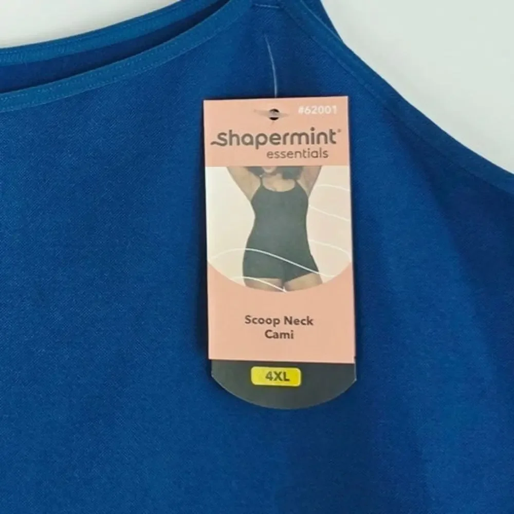 Shapermint Scoop Neck Cami Plus 4XL Blue Seamless Shapewear Seamless Basic